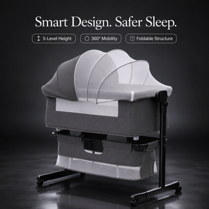 <span class=keywords><strong>Cuna</strong></span> Plegable con Tela Suave al Tacto, Frenos de Rueda y Funda de Colchón Extraíble - Certificación EN - Product Image 1