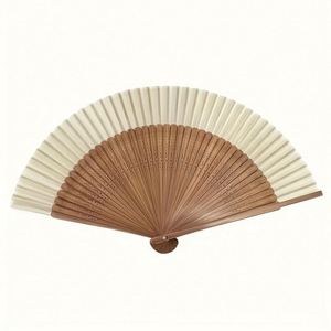 Hermoso Abanico de Bambú Retro de Alta Calidad, Tallado y Pintado con Diseño de Arte Folclórico, Plegable, con Encaje, Tema de Boda, Origen Hunan - Product Image 6