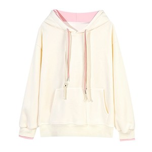 Sweat-shirt à capuche surdimensionné pour femme, col rond, avec logo personnalisé, broderie imprimée, vente en gros - Product Image 6