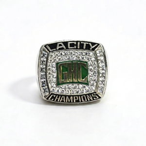 Bague de championnat GHC en acier inoxydable plaqué argent, bague de cocktail moderne pour homme avec pierres CZ - Product Image 1