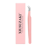 Pince à cils en fibre personnalisée XIUSUZAKI, pince à cils volumineuse, pince à cils pour technicien en cils, pince à cils à 90 degrés pour extension de cils