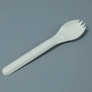 Compostable Reusable Biodegradable Cornstarch Biodegradable Utensils White Cutlery Ice Cream Spoon Set Disposable