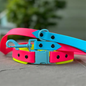 Henshine, nuevos productos personalizados al por mayor para mascotas, collar de perro de PVC resistente al agua con hebilla de plástico de fácil liberación sólida - Product Image 2