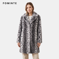 Manteau en fausse fourrure pour femme, imprimé léopard des neiges, chaud et épais, mi-long, élégant, en stock