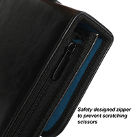 Bas quantité minimale de commande Ultra-grande capacité porte-ciseaux à cheveux pliable étuis en cuir PU sac à outils de coiffeur avec 30 poches pour cisailles de Salon