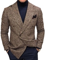 Blazer Costume Décontracté à Carreaux Printemps-Automne Homme, Veste de Costume Uni pour Homme, Commerce Extérieur Transfrontalier