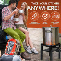 Réchaud à gaz propane extérieur robuste à brûleur unique triple anneau de 100 000 BTU sur pieds hauts