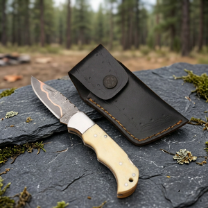 High Quality Damascus Steel Folding Blade Pocket <b>Knife</b> with Pakka Wood Handle Back <b>Lock</b> 3-Year Warranty-Tactical Survival Tool - Product Image 6