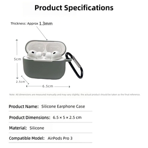Étui pour écouteurs sans fil anti-chute, anti-dérapant, en silicone, résistant aux rayures, avec crochet de protection, pour <span class=keywords><strong>Airpods</strong></span> <span class=keywords><strong>Pro</strong></span> 3 - Product Image 6