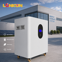 Système de stockage d'énergie solaire domestique ESS Longkun empilable 16 kWh 51,2 V 320 Ah avec batterie au lithium et alimentation de secours hybride sur réseau