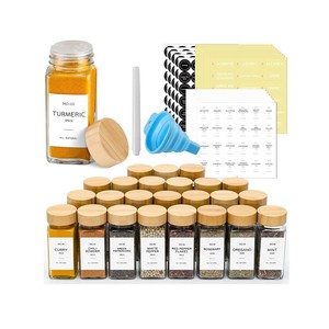 <b>Spice</b> <b>Jar</b> Glass Airtight Container With Wooden Lid 300Ml Capacity For Kitchen Storage - Product Image 5