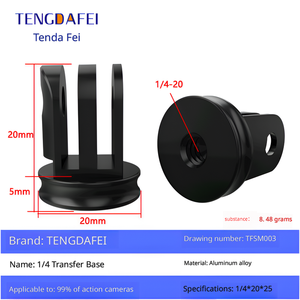 Adaptateur de montage trépied GoPro avec trou de vis 1/4, connecteur de base de conversion pour trépied, pour accessoires d'appareil photo <span class=keywords><strong>Insta360</strong></span> <span class=keywords><strong>ONE</strong></span> <span class=keywords><strong>R</strong></span>/X2/ - Product Image 3