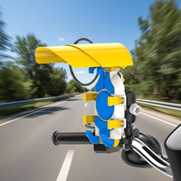 Diebstahlsicherer 360°-Drehbarer Fahrrad-Handyhalter für Motorrad & Fahrrad Stoßdämpfende Mobile Navigationshalterung mit Sonnenschutz