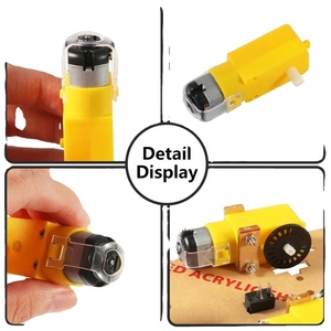 إطار عجلة محرك TT بلاستيك 3-6 فولت بعمود مزدوج بمحرك TT محرك علبة تروس مغناطيسي لسيارة اردوينو الذكية - Product Image 3