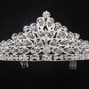 Europäische und amerikanische Art edle Damen Hochzeit Tiara Krone Luxus handgemachte Diamant Krone Geburtstags feier Tiara Krone