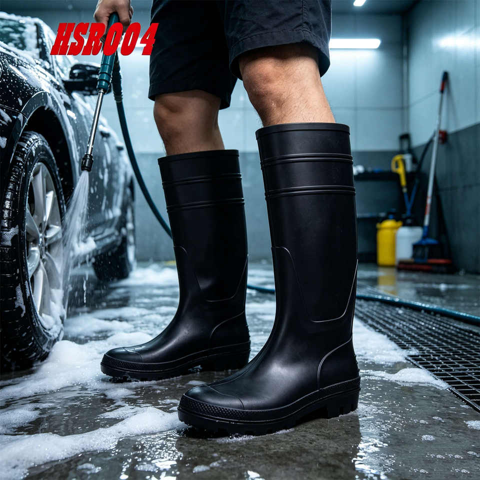ZYF,Rivulet Crossing Tall Shaft Silhouette Water Proof PVC Rain Boots ...
