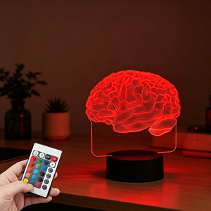 Lampe de bureau LED 3D en acrylique au design créatif, avec image 3D d'organes humains (cerveau, poumons), veilleuse - Product Image 6