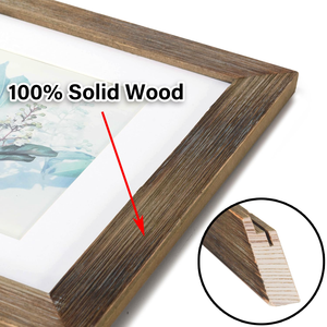Juego de 4 Marcos de Fotos de Madera de 5x7 Pulgadas, Vidrio Templado Real y Madera Compuesta, Esquinas Redondeadas Rústicas - Product Image 3