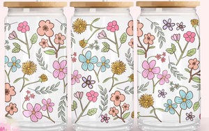 Enveloppe pour tasse à motif de fleurs sauvages, enveloppe pour verre à fleurs sauvages, enveloppe pour gobelet en verre de 16 oz, enveloppe pour tasse de printemps, téléchargement numérique, enveloppe pour tasse de printemps style bohème - Product Image 5