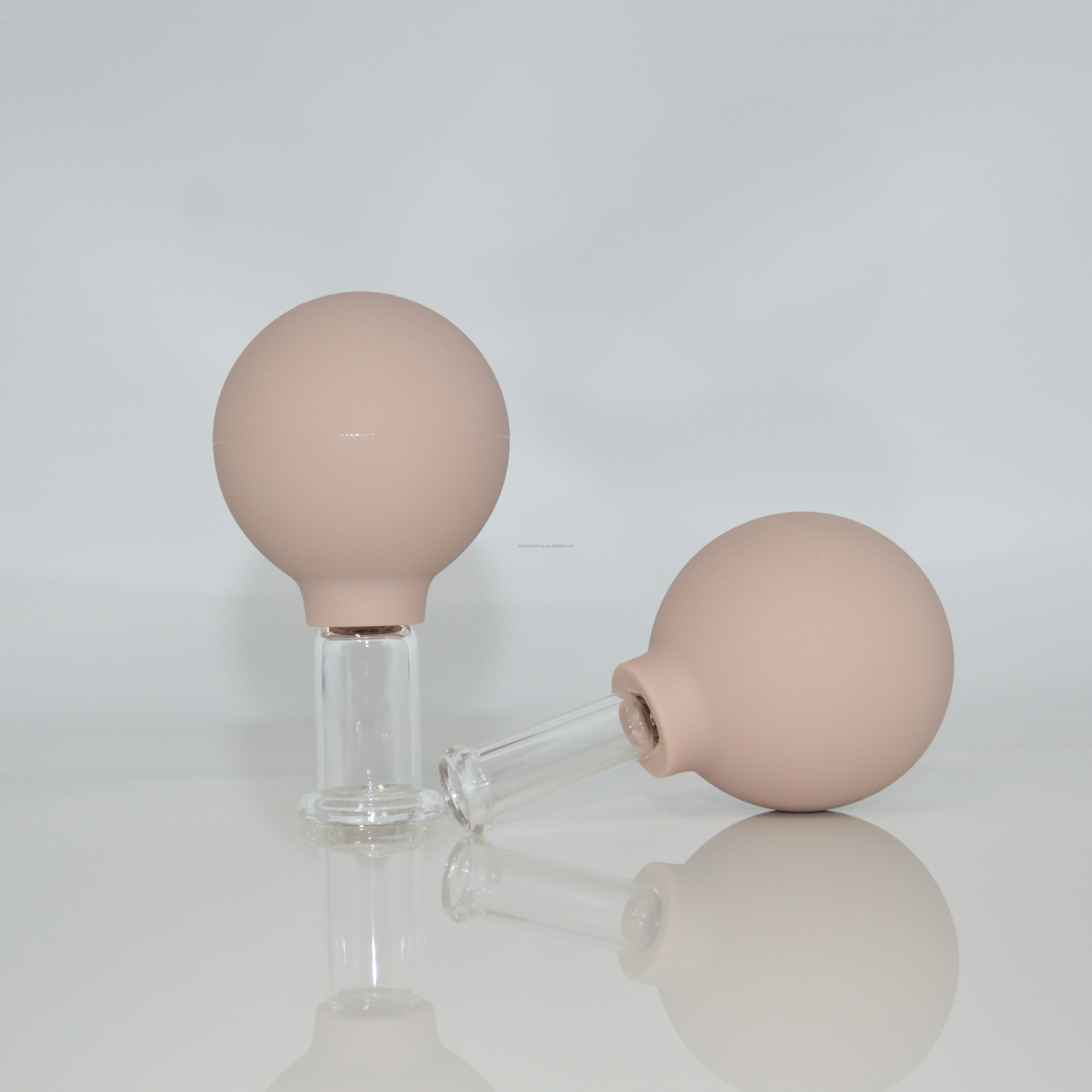 Ensemble de ventouses en verre gris rose (15 mm + 25 mm)