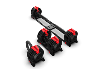 Ensemble d'haltères réglables CAPRIO 18/24/40 kg 3-en-1, design unique, haltères, barre de musculation, kettlebell - Product Image 4