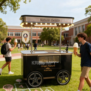 Chariot de vente de crème glacée molle à 3 saveurs Maker 2025, chariot de vente de glaces européennes, camion de vente de sucettes glacées à vendre - Product Image 2