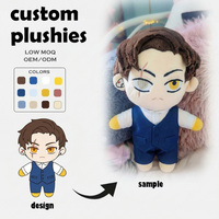 Fabricant de jouets en peluche personnalisés, faible MOQ, mascotte de personnage démon cornu en peluche, hibou, chat, raton laveur, poupée de 10 cm en tissu de coton