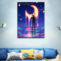 Kit de Peinture Diamant Ever Moment Factory pour Livraison Directe, Décoration Murale Artisanale Lune Bonne Nuit pour Chambre ASF2990
