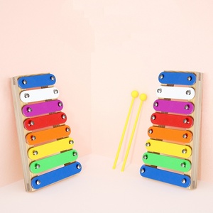 Glockenspiel Xylophone en métal arc-en-ciel à 8 tons, instrument de percussion Orff pour enfants, jouet musical éducatif précoce pour enfants, coloré - Product Image 5