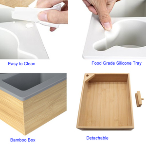 Bambou en bois Portable détachable canapé Caddy Silicone <span class=keywords><strong>lit</strong></span> Caddy <span class=keywords><strong>lit</strong></span> <span class=keywords><strong>organisateur</strong></span> pour boissons - Product Image 6