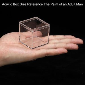 Cubo Cuadrado de Plástico Acrílico Transparente con Tapa de 2x2x2 Pulgadas (5.5cm), Cajas de Almacenamiento Pequeñas de Plástico Transparente, Cubos Acrílicos para Almacenamiento - Product Image 3