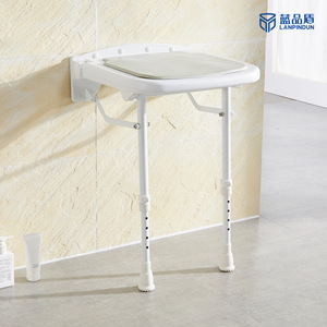 Lanpindunjiancai <b>Folding</b> Bathroom Chair 380x365x425mm Aluminum Alloy Wall Mounted Non Slip <b>Shower</b> <b>Stool</b> For Elderly - Product Image 2