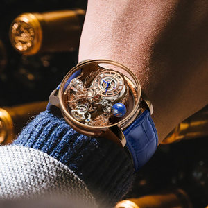 남성용 투르비옹 시계 드래곤 패턴 속이 비치는 기계식 쿼츠 무브먼트 메탈 30m 방수 고급 시계 - Product Image 2