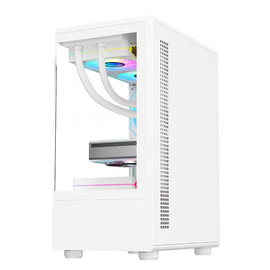 Boîtier PC vertical <span class=keywords><strong>Micro</strong></span> <span class=keywords><strong>ATX</strong></span> avec panneau latéral en verre pour usage domestique, bureau et divertissement - Product Image 5