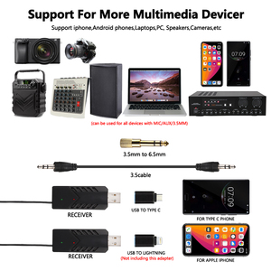 Portable Cardioid Dynamic <b>Microphone</b> UHF Handheld USB <b>Wireless</b> for Karaoke Podcasting Made Metal for Computer Recording Singing - Product Image 6