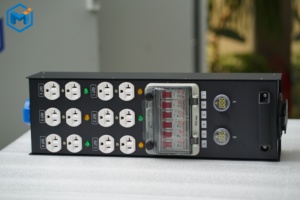 Boîte de distribution d'énergie électrique portable de petite taille US 50A, contrôleur d'éclairage de scène avec 12 prises Edison, distributeur d'énergie portable - Product Image 2