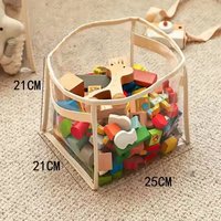 Panier de rangement de jouets pour enfants Transparent bloc de construction jouet en peluche boîte de rangement pliante panier de rangement domestique de grande capacité