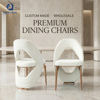 Chaise de salle à manger pour cafés et restaurants, mobilier français de luxe, chaise de salle à manger en métal avec structure en acier inoxydable, vente en gros, pour mariages et intérieur