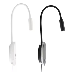 Lámpara de Lectura LED de Aluminio AC100-240V, Diseño Moderno, Lámpara de Pared para Cabecera, Puerto de Carga USB, Luz Blanca Cálida de 3000-3200K - Product Image 4