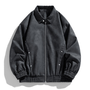 Customized Logo ODM Casual Winter Men's Long <b>Fleece</b> Motorcycle <b>Jacket</b> Windproof Hooded Zipper - Product Image 5