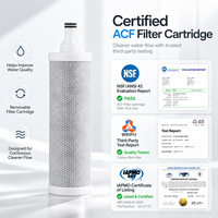 Robinet mélangeur chaud/froid en acier inoxydable 304 avec filtre ACF pour eau de robinet pure, pivotant à 360°, pour évier et lavabo