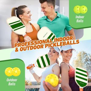 Juego de Palas de Pickleball Premium Aprobado por la USAPA, 4 Pelotas sin Bordes, Bolsa de Transporte, Regalo <span class=keywords><strong>para</strong></span> Mujeres, Hombres y <span class=keywords><strong>Jugadores</strong></span> Profesionales - Product Image 5
