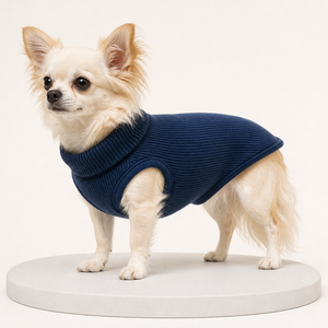Knit <b>Dog</b> Sweater Winter Warm Coat Solid Color Rib Collar Comfortable Leisure Style for <b>Dogs</b> - Product Image 1