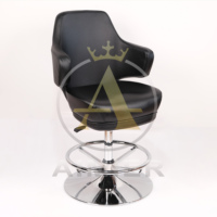 Tabouret de casino Aimier en cuir texturé noir, chaises modernes pour machines à sous, chaises de poker