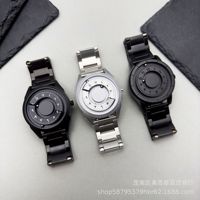 Nouvelle Montre Homme de Luxe à Quartz en Acier Inoxydable, Technologie Noire à Lévitation Magnétique, Mouvement Importé Étanche