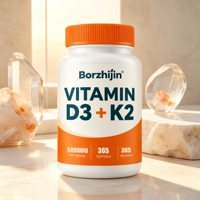 Toptan Vitamin D3 50000 IU K2 Yumuşak Kapsül, Kemik, Diş, Bağışıklık ve Kardiyovasküler Sağlık Desteği Bitkisel Takviyeler
