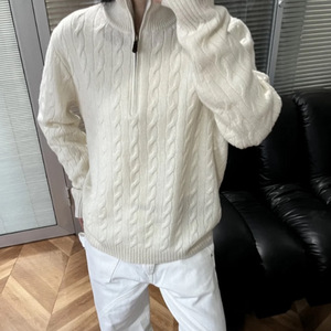Suéter de punto trenzado de lana y cachemira de alta calidad con media cremallera, para hombre y mujer, invierno, con bordado 1:1 de potro, escanea el código. - Product Image 5