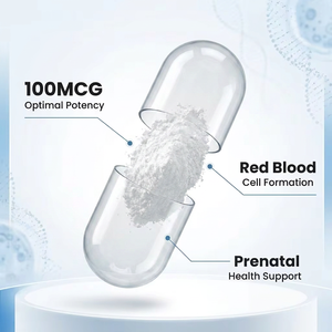 Capsules d'acide folique OEM/ODM sous marque privée 100mcg Vitamine B9 Soutien prénatal Formule végétale pour la vitalité et la formation des globules rouges - Product Image 2