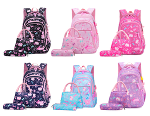 Wholesale Fashion Girls School Bags 3pcs Set With <strong>Lunch</strong> Bag Mochila Kawaii Children <strong>Backpack</strong> for Kids Student Beautiful Bookbags - Product Image 3