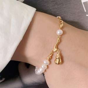 Zhizhen's Fashionable <b>Freshwater</b> <b>Pearl</b> <b>Bracelet</b> Small Gourd Fulu 14k Gold Package Portable Charm <b>Bracelet</b> New Product - Product Image 1
